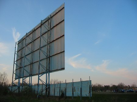 US-23 Drive-In Theater - Rear Of Screen Photo From Water Winter Wonderland